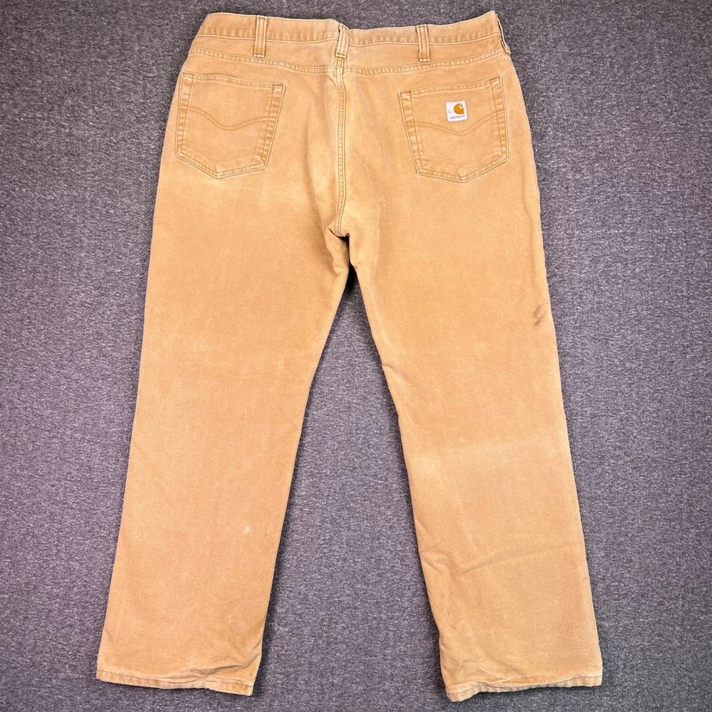 Carhartt‎ Pants Mens 40x30 Tan Duck Canvas Relaxed Workwear Brown Rugged Utility